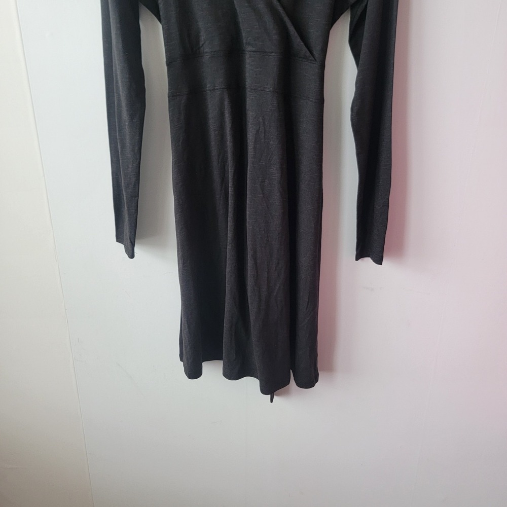 Toad & Co women's Cue Wrap Long Sleeve Dress size M v-neck belted eco-friendly - Picture 4 of 7